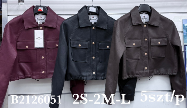 Kurtki damskie skórzana Roz S-M-L, 1 Kolor Paczka 5 szt